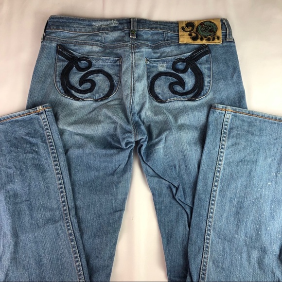 House of Dereon embroidered bootcut jeans 31 - Picture 2 of 8